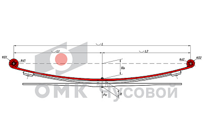 Лист №1 Рессора задняя для Mercedes-Benz Sprinter 509-519, Volkswagen Crafter 3 листа